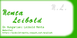 menta leibold business card